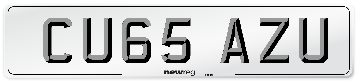 CU65 AZU Number Plate from New Reg